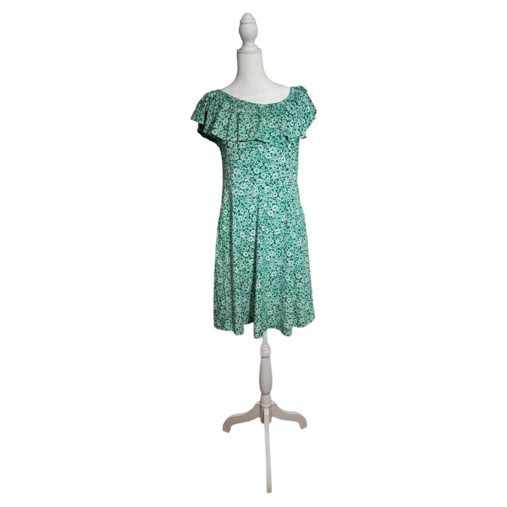 Joe Boxer Women’s Green and White Floral Dress Size Large 10/12.